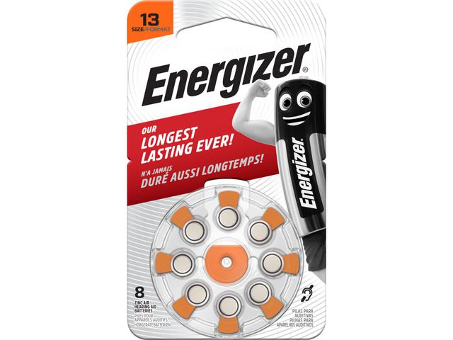 Energizer Batteri hörsel 13 orange 8/fp | Kontorsmaskiner - Batterier - Till hörapparater | Kontorsexperten