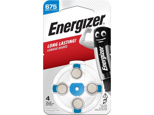 Energizer Batteri hörsel 675 blå 4/fp | Kontorsmaskiner - Batterier - Till hörapparater | Kontorsexperten