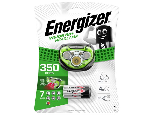 ENERGIZER Pannlampa Vision HD+ Headlight 350 lumen | Skyddsutrustning - Fick- och pannlampor - Pannlampor och hjälmlampor | Kontorsexperten