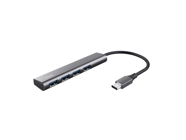 Trust Hub Halyx USB-C 4-Port USB-A | Datorprodukter - Kablar och adaptrar - Hubbar | Kontorsexperten