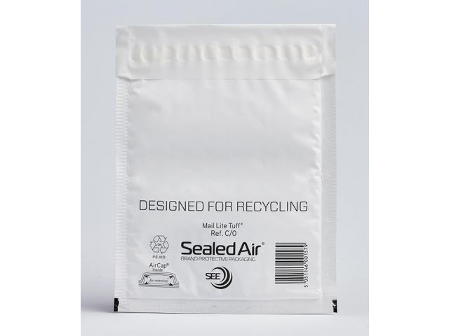Mail Lite Tuff® Bubbelpåse C/0 150x210mm självhäftande 100/fp | Emballage och lagerutrustning - Kuvert och postemballage - Bubbelpåsar | Kontorsexperten