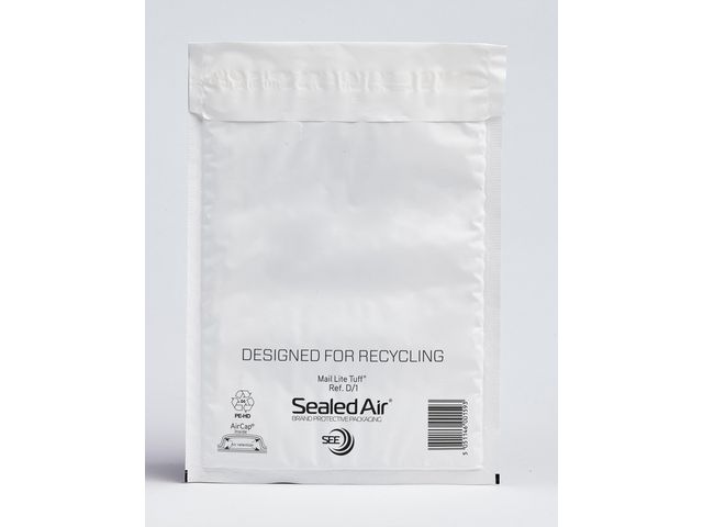 Mail Lite Tuff® Bubbelpåse D/1 180x260mm självhäftande 100/fp | Emballage och lagerutrustning - Kuvert och postemballage - Bubbelpåsar | Kontorsexperten