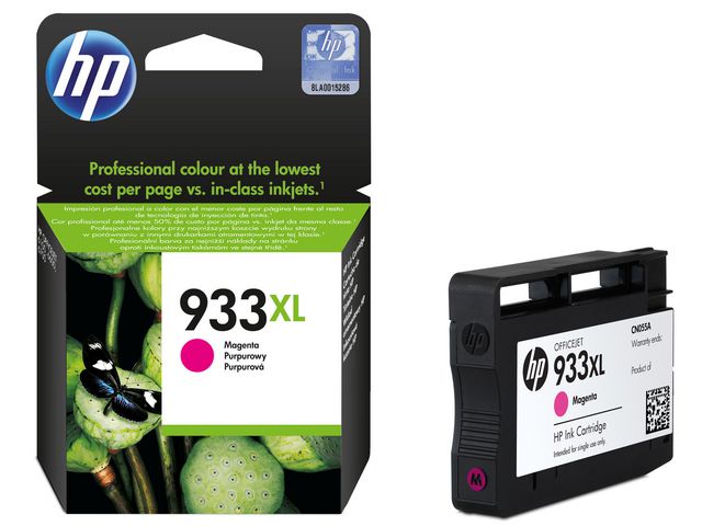 Produktfoto för HP Bläckpatron, 933XL, CN055AE, magenta, singelförpackning, hög kapacitet