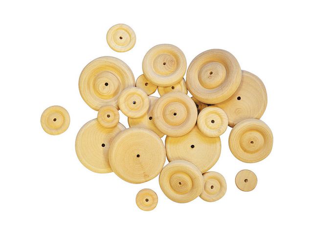 PLAYBOX Trähjul 34mm 50/fp | Skola och förskola - Hobbymaterial - Pyssel - Trä | Kontorsexperten