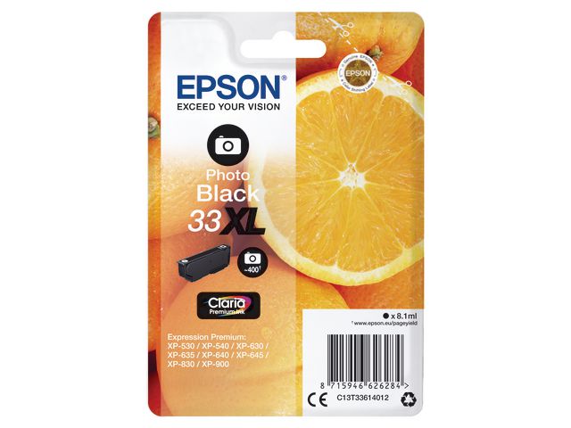 Epson Bläckpatron 33XL, C13T33614012, Orange, Claria Premium-bläck, fotosvart, singelförpackning | Toner och bläck - Bläckpatroner - Bläckpatroner Epson | Kontorsexperten