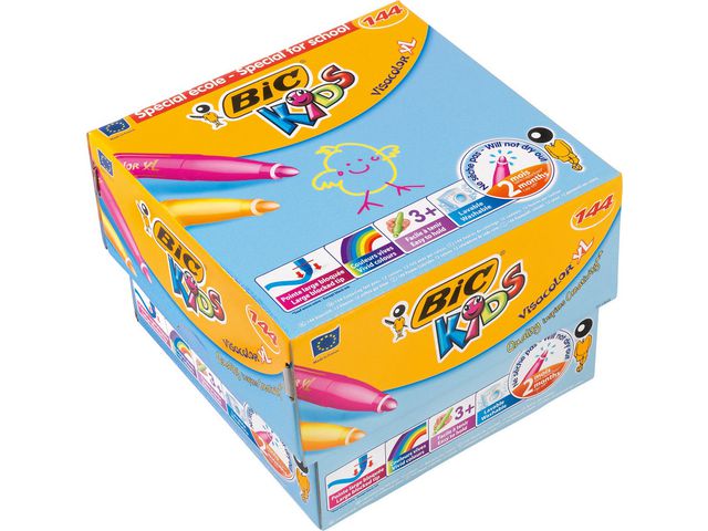 BIC® Fiberpenna VISACOLOR™ XL, 4,5 mm spets, olika färger 144/fp | Skola och förskola - Pennor och tillbehör - Fiberpennor - Standard | Kontorsexperten