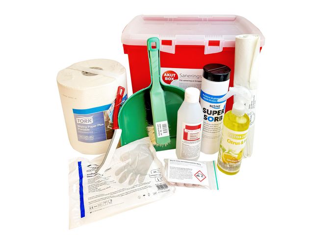 Hygienteknik Saneringskit Akut för kroppsvätskor | Städ och hygien - Desinfektionsmedel - Ytdesinfektion | Kontorsexperten