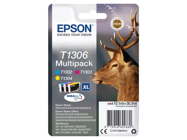 Epson Bläckpatron C13T13064012 3-färger | Toner och bläck - Bläckpatroner - Bläckpatroner Epson | Kontorsexperten