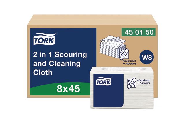 TORK Rengöringsduk Premium 2-i-1 W8 vit 45/fp | Städ och hygien - Städdukar och diskdukar - Städdukar - Alltork | Kontorsexperten