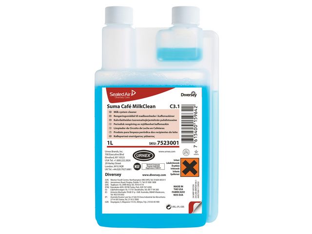Diversey Suma® Café MilkClean C3.1, flytande rengöringsmedel för mjölksystem, 6 x 1 l | Städ och hygien - Diskrengöring - Maskinrengöring | Kontorsexperten