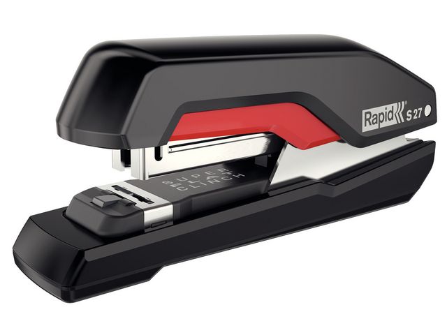 RAPID Halvstapelhäftare, S27 Supreme, 30 ark, svart/röd | Kontorsmaterial - Till skrivbordet - Häftapparater - Manuella | Kontorsexperten