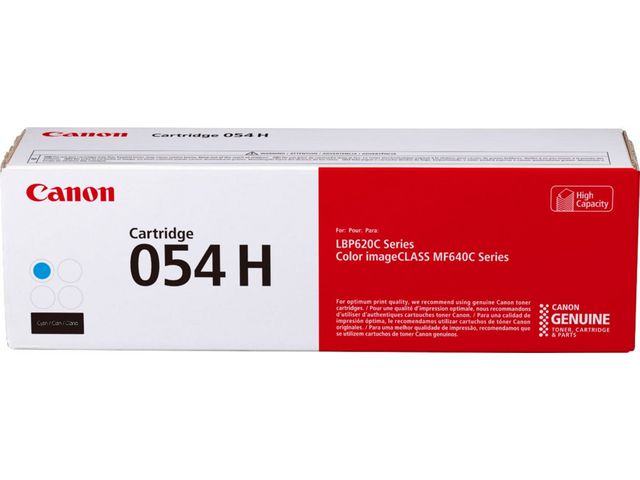 Canon Originaltonerkassett, 054H, cyan, hög kapacitet, 3027C002 | Toner och bläck - Tonerkassetter - Toner Canon | Kontorsexperten