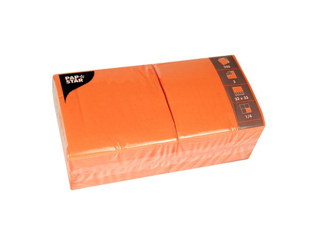 PAPSTAR Servett 3-lags 33x33cm orange 250/fp | Kök och servering - Servetter och dukar - Servett - 3-lagers | Kontorsexperten