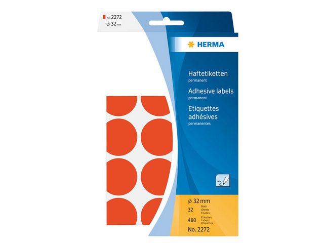 Produktfoto för Herma Etikett Allround 32mm röd