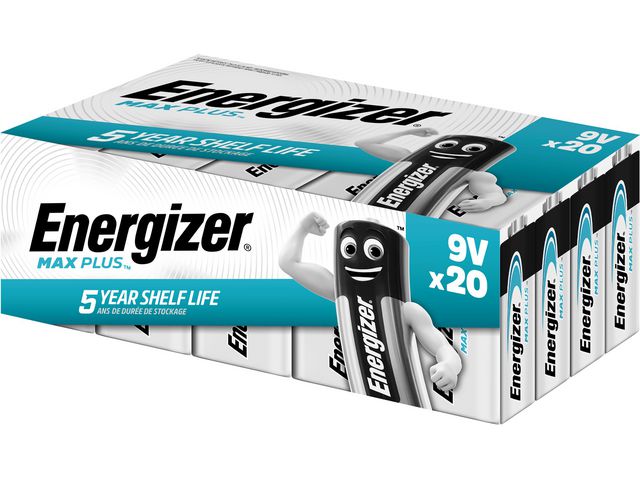 Energizer Batteri Max Plus E 9V 20/fp | Kontorsmaskiner - Batterier - E/9V | Kontorsexperten