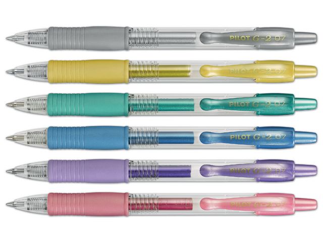 Pilot Gelpenna G-2 Metallic 0,7 silver | Kontorsmaterial - Pennor - Gelpennor | Kontorsexperten