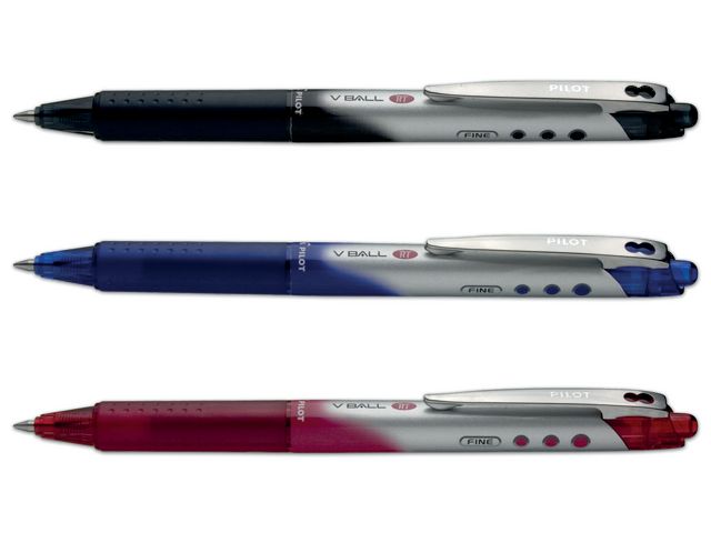 Pilot Bläckkulpenna, V-Ball 05 RT, extra tunn spets på 0,5 mm, svart | Kontorsmaterial - Pennor - Bläckkulpennor | Kontorsexperten