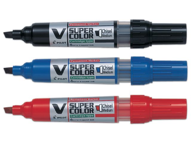 Pilot Begreen Begreen V Super Color permanent märkpenna, mejselformad spets på 5,0 mm, röd | Kontorsmaterial - Pennor - Märkpennor - Skuren spets | Kontorsexperten