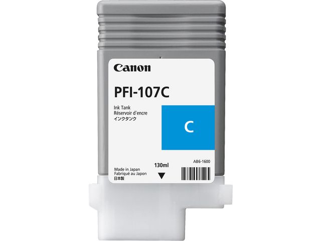 Canon Bläckbehållare, PFI-107 C, 6706B001, cyan, singelförpackning
