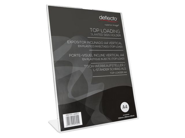 deflecto® Informationsställ akryl lut. A4 instick | Kontorsmöbler och inredning - Tavlor ställ och ramar - Informationsställ | Kontorsexperten