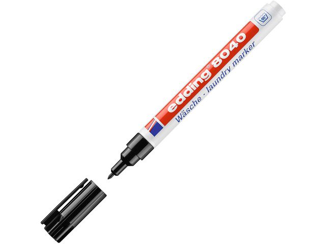 edding Märkpenna 8040 för textil, med 1 mm, svart | Kontorsmaterial - Pennor - Märkpennor - Rund spets | Kontorsexperten