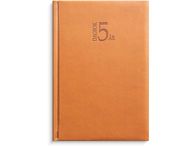 Burde 5-årsdagbok konstläder cognac-1055 | Almanackor och kalendrar - Dagböcker - Dagböcker | Kontorsexperten