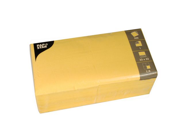 PAPSTAR Servett 1-lags 33x33cm gul 500/fp | Kök och servering - Servetter och dukar - Servett - 1-lagers | Kontorsexperten