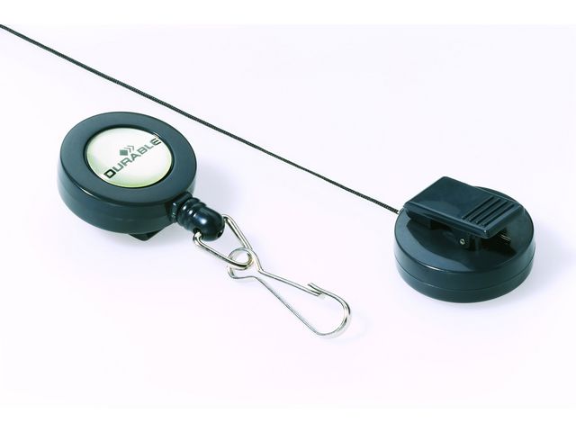 Durable Kortklämma, utdragbar, fjäderfäste, antracit | Kontorsmöbler och inredning - Namnskyltar och korthållare - Korthållare - Yoyo | Kontorsexperten