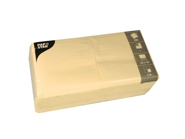 PAPSTAR Servett 1-lags 33x33cm creme 500/fp | Kök och servering - Servetter och dukar - Servett - 1-lagers | Kontorsexperten