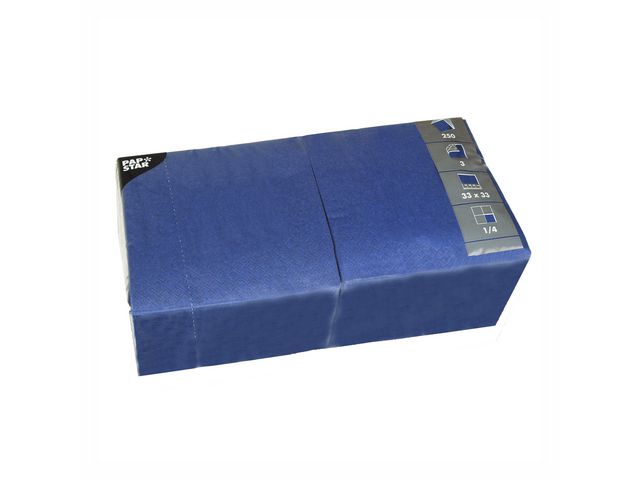 PAPSTAR Servett 3-lagers, ¼-vikt, 33 cm, mörkblå 250/fp | Kök och servering - Servetter och dukar - Servett - 3-lagers | Kontorsexperten