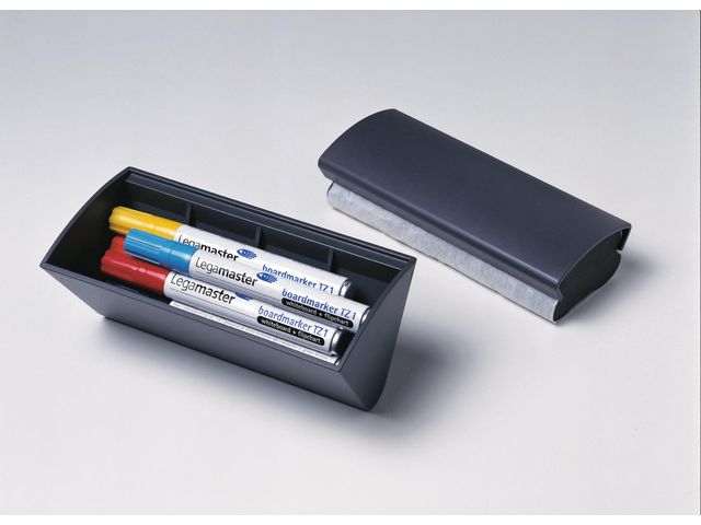 LEGAMASTER Whiteboardtorkare med magnetiska behållare, Board Assistant, plast, antracit | Kontorsmöbler och inredning - Whiteboardtavlor och tillbehör - Hållare för pennor och taveltork | Kontorsexperten