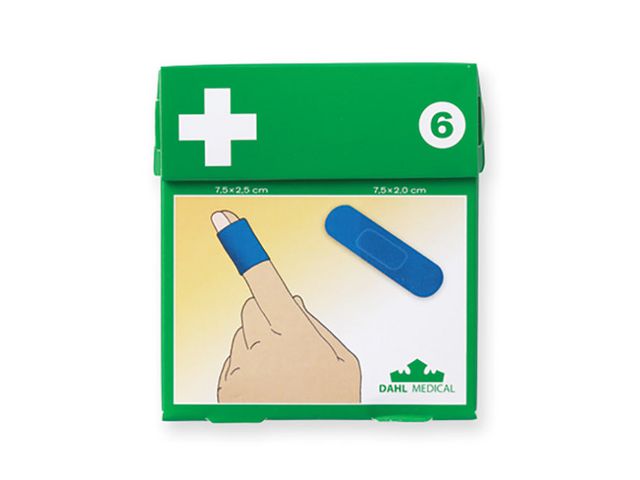 Dahl Medical Plåster plast blå detectable Nr.6 50/fp | Skyddsutrustning - Första Hjälpen - Förband och Refill | Kontorsexperten