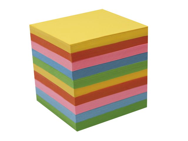 Blockkub 90x90mm 850 ark färgade blad | Kontorsmaterial - Block och anteckningsböcker - Blockkuber | Kontorsexperten