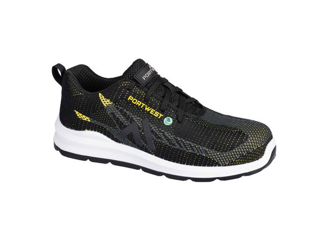 PORTWEST® Skyddssko FC06 S1PS SR FO sv/gul 46 | Arbetskläder - Arbetsskor - Skyddsskor | Kontorsexperten