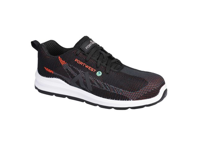 PORTWEST® Skyddssko FC06 S1PS SR FO sv/röd 46 | Arbetskläder - Arbetsskor - Skyddsskor | Kontorsexperten