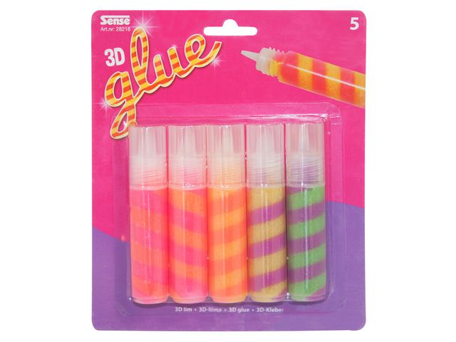 Sense Glitterlim Randigt 5/fp | Skola och förskola - Hobbymaterial - Paljetter, strössel och glitterlim | Kontorsexperten