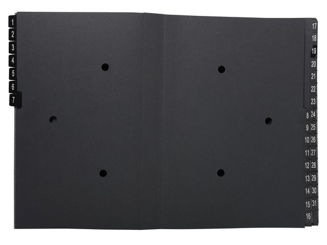 Exacompta Sorteringsmapp A4 1-31 svart | Kontorsmaterial - Mappar och plastfickor - Sorteringsmappar | Kontorsexperten
