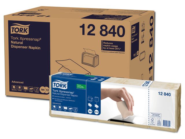 TORK Servett Adv N4 1-lags natur 1125/fp | Kök och servering - Servetter och dukar - Servett - 1-lagers | Kontorsexperten