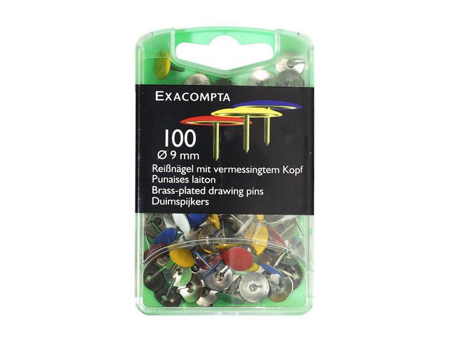 Exacompta Häftstift sorterade färger 100/fp | Kontorsmaterial - Häftstift och kartnålar - Kartnålar | Kontorsexperten