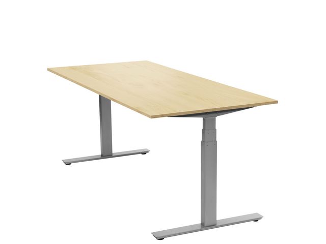 LANAB DESIGN Skrivbord Ergofunk T 1200x800 Bok/Silver | Kontorsmöbler och inredning - Bord och hurtsar - Skrivbord - Höj/sänkbar | Kontorsexperten