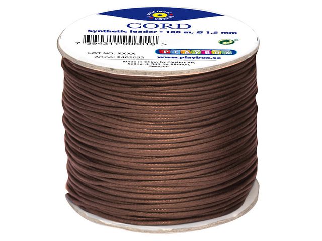 PLAYBOX Snöre konstläder brun 100 m | Skola och förskola - Hobbymaterial - Tråd, snöre och snodd | Kontorsexperten