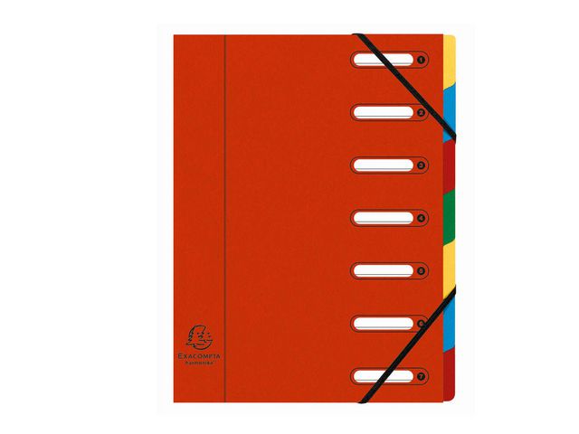 Exacompta Sorteringsmapp 7-flik röd | Kontorsmaterial - Mappar och plastfickor - Sorteringsmappar | Kontorsexperten