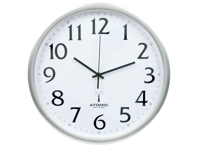 tiq Väggur TIQ radiokontrollerat 35cm silver | Kontorsmöbler och inredning - Väggur - Väggur | Kontorsexperten