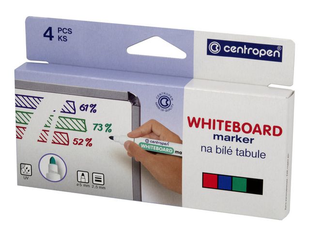 CENTROPEN Whiteboardpenna rund 4/fp | Kontorsmaterial - Pennor - Whiteboardpennor - Rund spets | Kontorsexperten