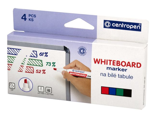 CENTROPEN Whiteboardpenna skuren 4/fp | Kontorsmaterial - Pennor - Whiteboardpennor - Skuren spets | Kontorsexperten