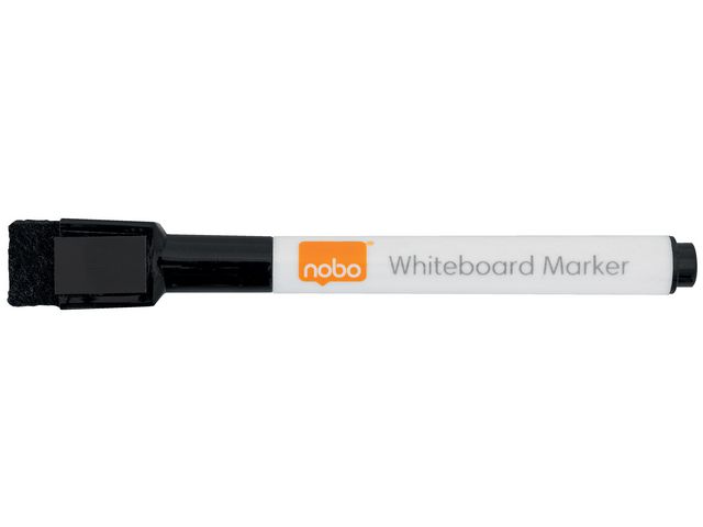 Nobo Whiteboardpenna med sudd Svart | Kontorsmaterial - Pennor - Whiteboardpennor - Rund spets | Kontorsexperten