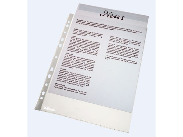 Esselte Plastficka PP A4 0,06 klar 100/fp | Kontorsmaterial - Mappar och plastfickor - Plastfickor - Öppen överkant | Kontorsexperten