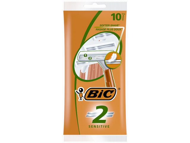 BIC Rakhyvel Sensitive 2-blad 10/fp | Sjukvård och omsorg - Hygien - Rakprodukter | Kontorsexperten