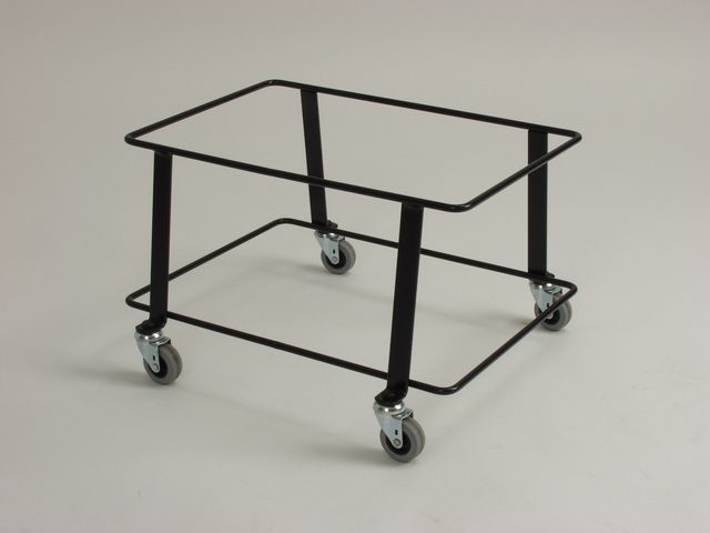 Robust roller, hjul, epoxibeläggning, 280x420x450mm svart | Kontorsmaterial - Butiksmaterial - Kundkorg | Kontorsexperten