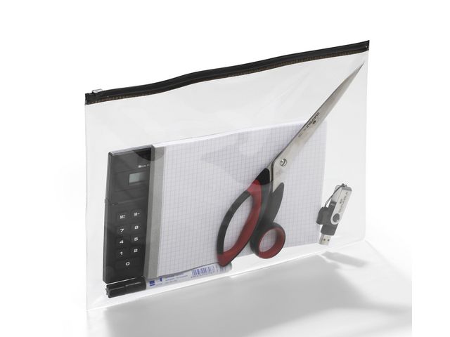 DURABLE Blixtlåspåse A4 210x297mm svart 5/fp